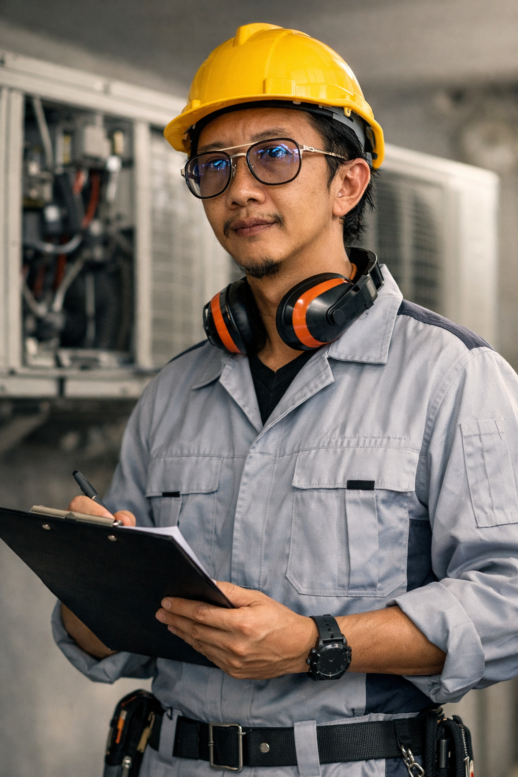 ช่างตรวจสอบงาน HVAC